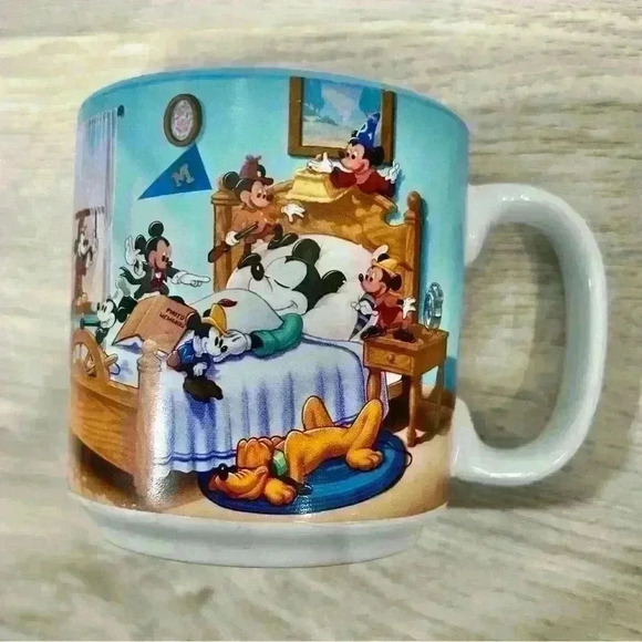 Vintage Retired Disney Mickey Mouse Through Years Ceramic Coffee Cup Mug 12oz - Picture 2 of 9